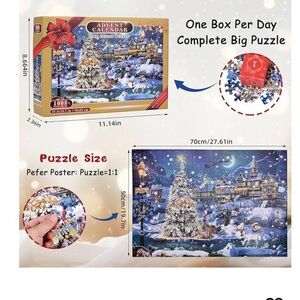 Advent Calendar Puzzle 2024 Christmas Jigsaw Puzzle Adult Kids 1008 Pieces 24